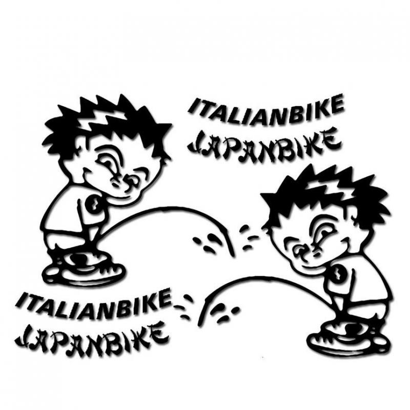 Autocollants Italian bike noir x2 12cm