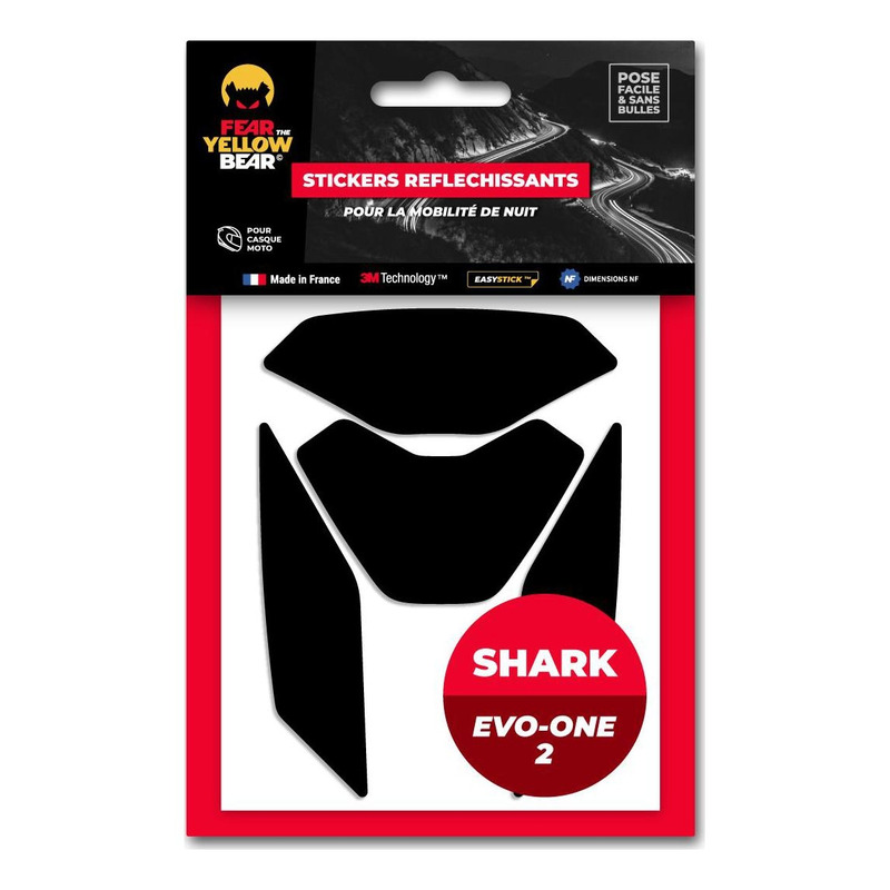 Autocollants réfléchissants Fear The Yellow Bear noir pour casque Shark EVO  ONE 2 - Accessoires casques sur La Bécanerie