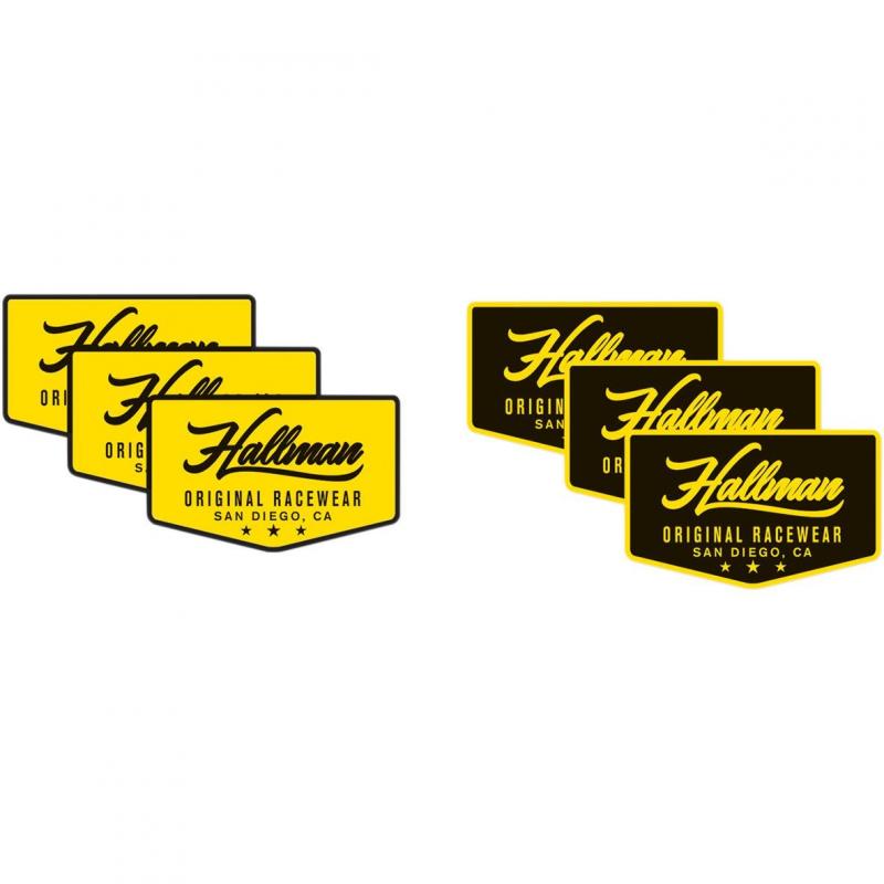 Autocollants Thor Hallman noir/jaune (lot de 6 pièces)