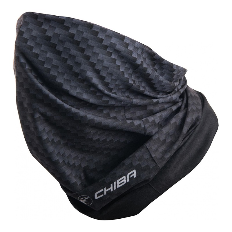 Bandana, tour de cou, cagoule, bandeau Chiba noir imitation carbone