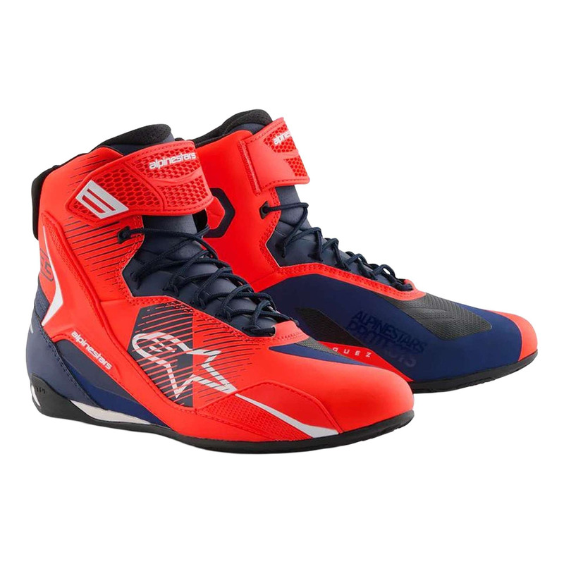 Baskets moto Alpinestars MM93 Faster-4 red fluo/dark blue