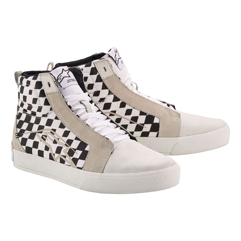 Baskets moto Alpinestars Ride-63 Canvas white/black/chess