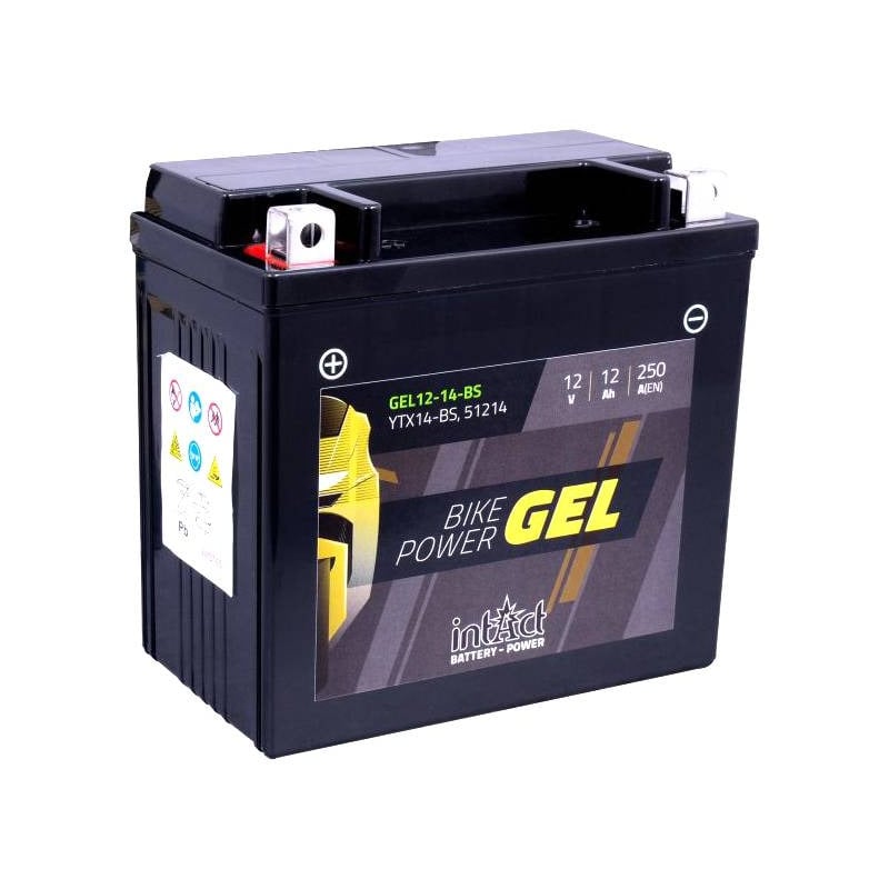 Batterie intact GEL YTX14-BS 12V 12Ah prête à l’emploi
