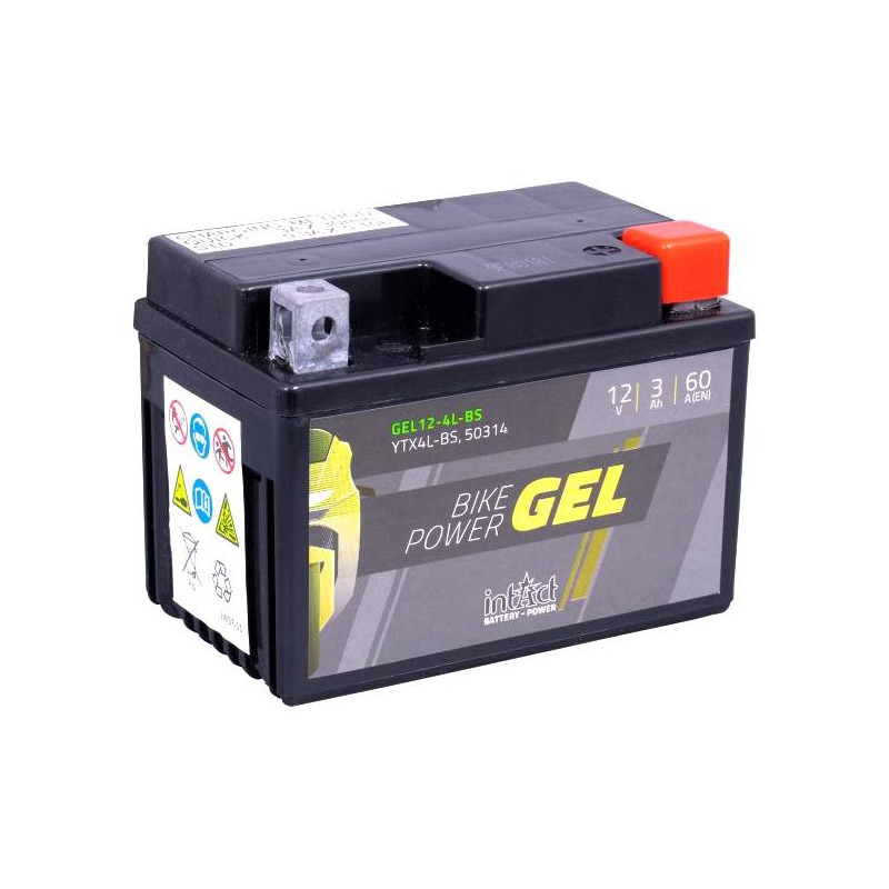Batterie intact GEL YTX4L-BS 12V 3Ah prête à l’emploi