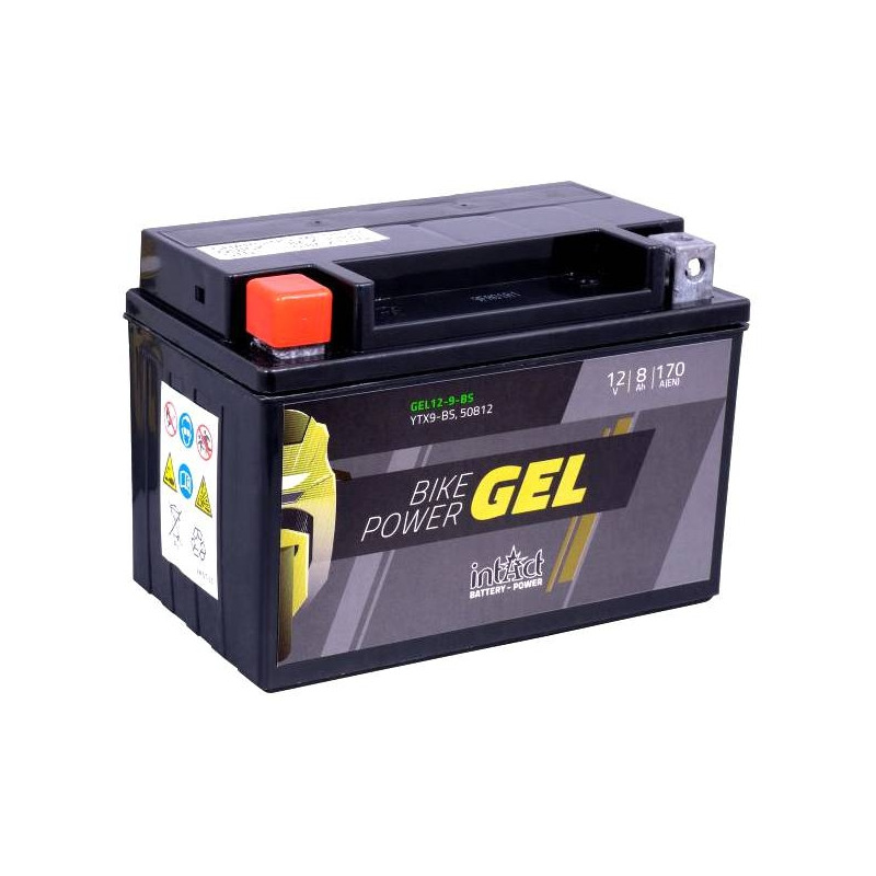 Batterie intact GEL YTX9-BS 12V 8Ah prête à l’emploi