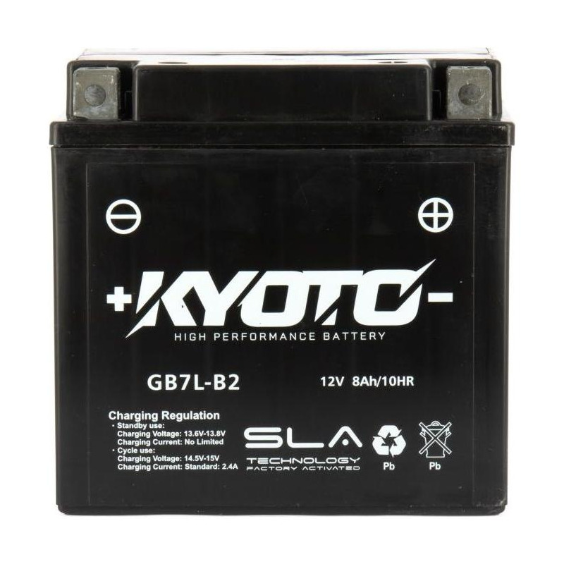 Batterie Kyoto GB7L-B2 SLA AGM prête à l'emploi