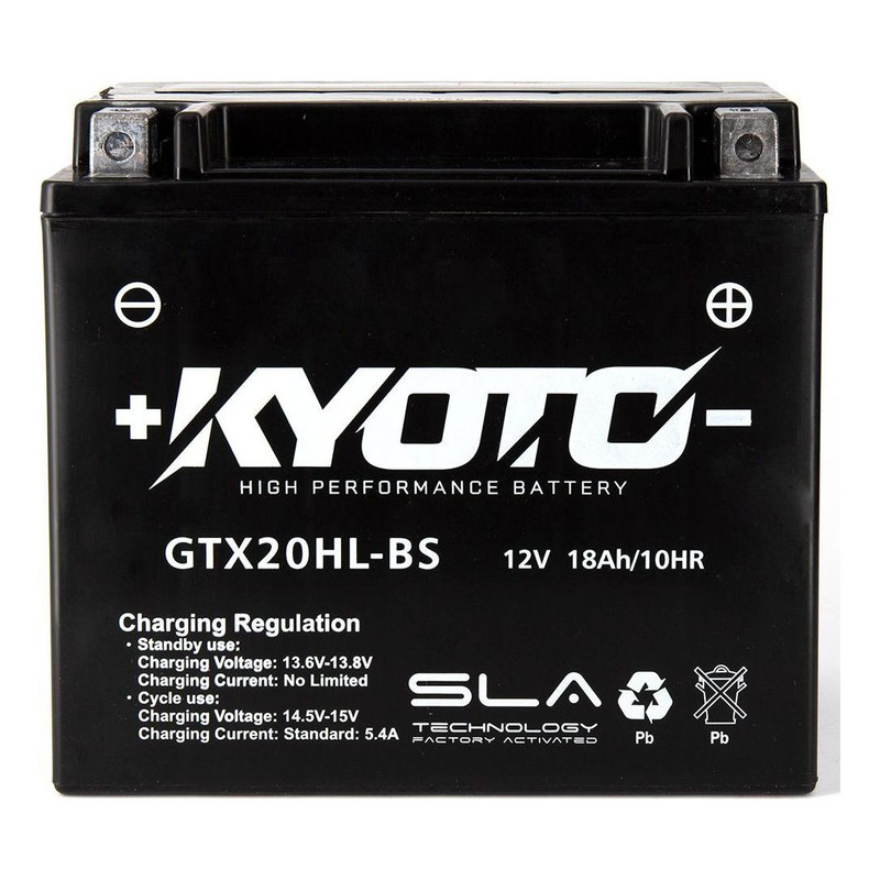 Batterie Kyoto GTX20HL-BS SLA AGM prête à l'emploi