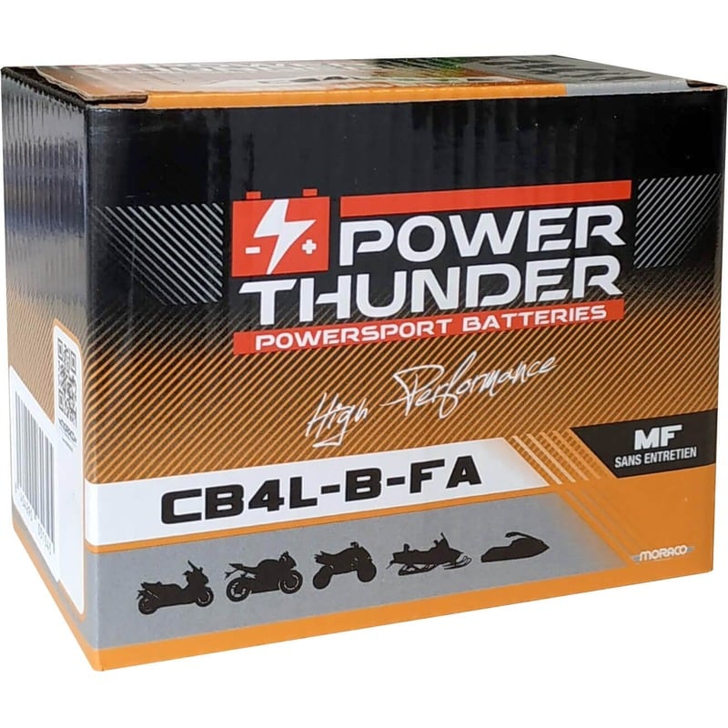 Batterie Power Thunder CB4L-B 12V 4Ah prête à l’emploi