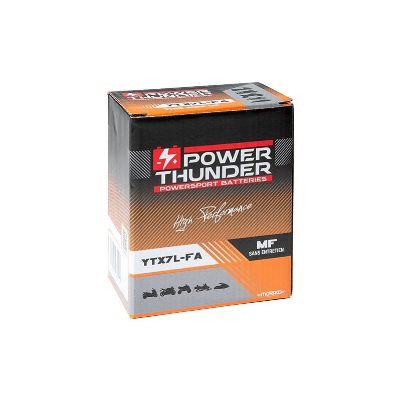 Batterie Power Thunder YTX7L-FA 12V 6 Ah prête à l’emploi