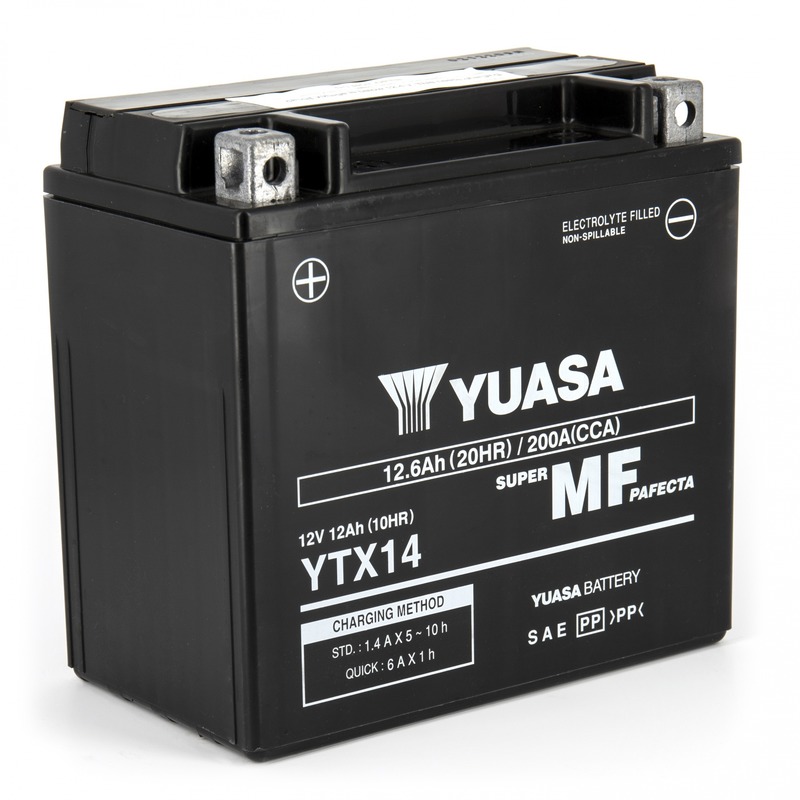 Batterie Yuasa YTX14-BS 12V 12 Ah prête à l’emploi