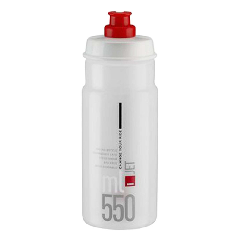 Bidon Elite Jet 550ml Clear/Rouge