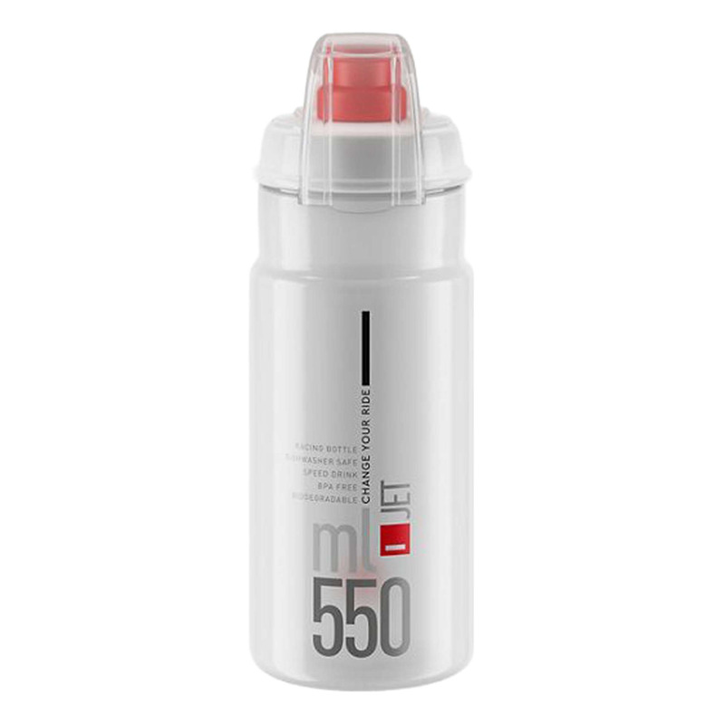 Bidon Elite Jet Plus 550ml Clear/Rouge