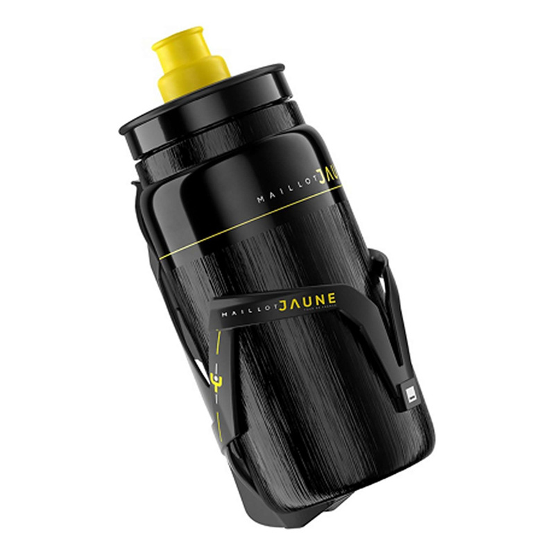 Bidon/porte bidon Elite Custome Race X+Bidon Fly Tex Maillot Jaune tour de France 2026 Noir 550 mL