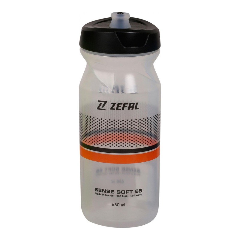 Bidon Zéfal Sense Soft 65 650ml translucide/noir/orange (bouchon viss