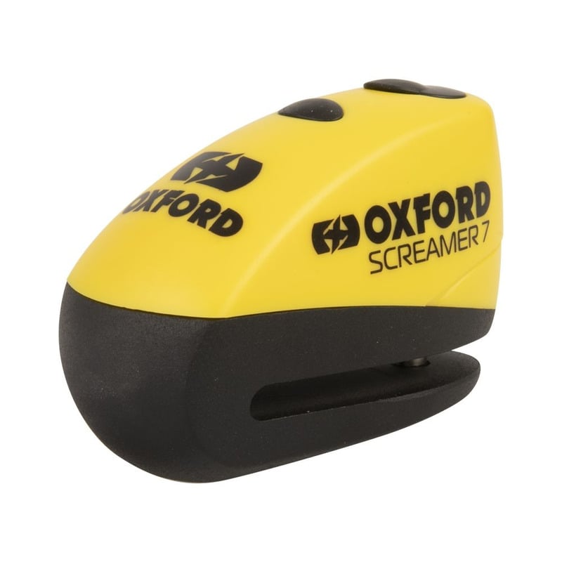 Bloque disque Oxford Screamr-7 jaune 7mm avec alarme