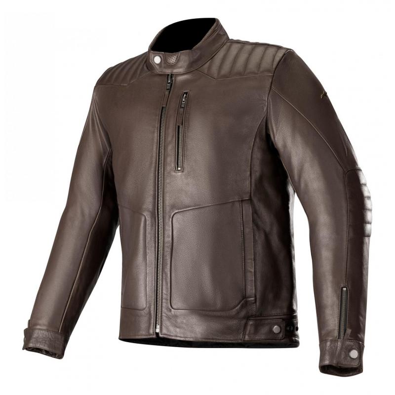 Blouson cuir Alpinestars Crazy Eight marron tabac- S