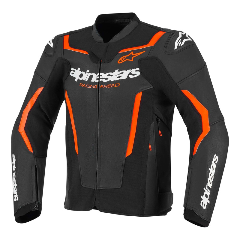 Blouson cuir Alpinestars GP Force V2 Leather black/red fluo