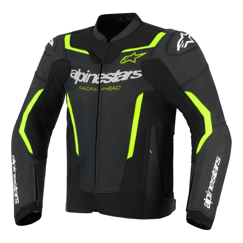 Blouson cuir Alpinestars GP Force V2 Leather Airflow black/yellow fluo