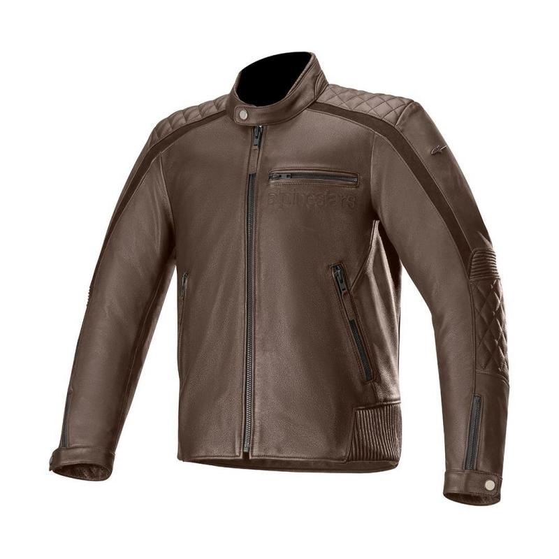 Blouson cuir Alpinestars Hoxton V2 marron- 54