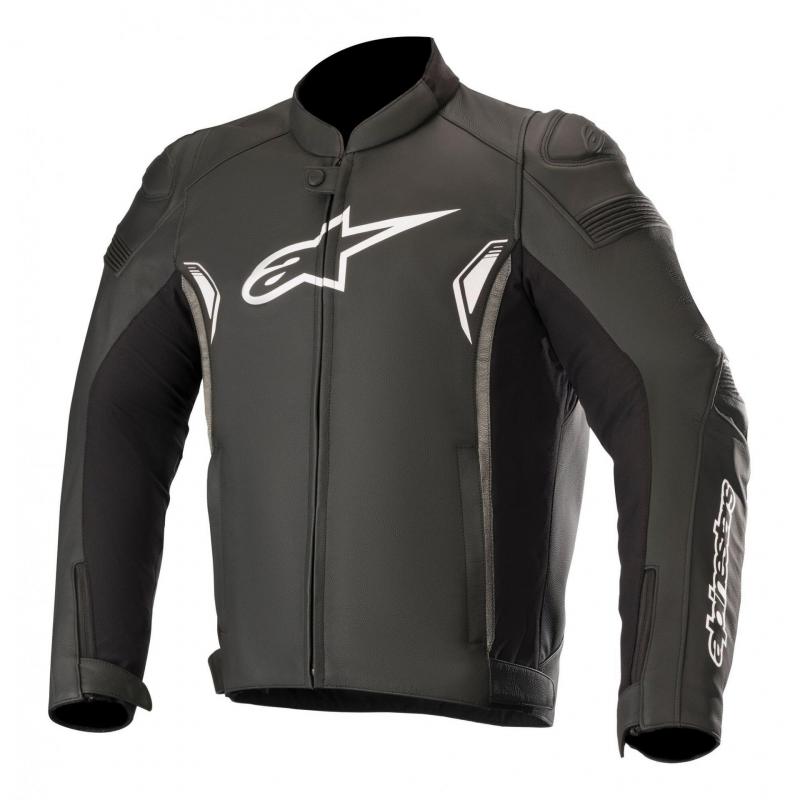 Blouson cuir Alpinestars SP-1 V2 noir/gris foncé- 56