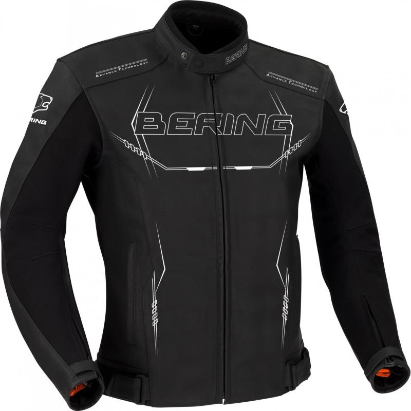 Blouson cuir Bering Forcio noir/blanc- M