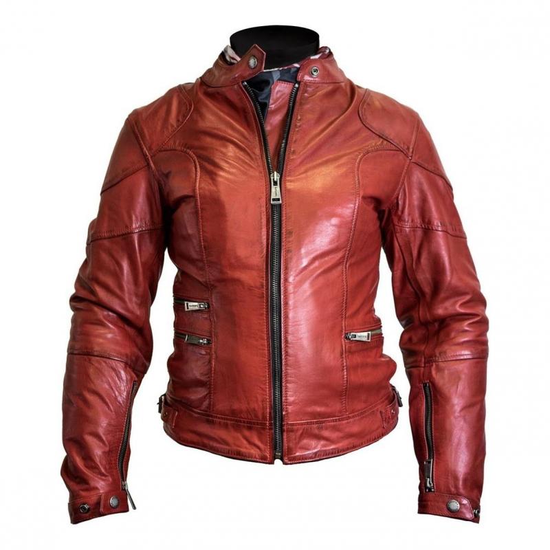 Blouson cuir femme Helstons Pat rouge- L