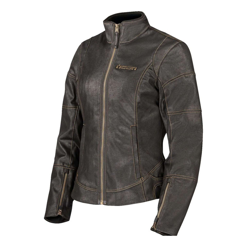 Blouson cuir femme Icon Women Tuscadero 3™ noir/or