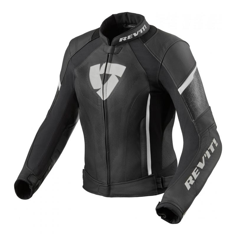 Blouson cuir femme Rev'it Xena 3 noir/blanc- 34