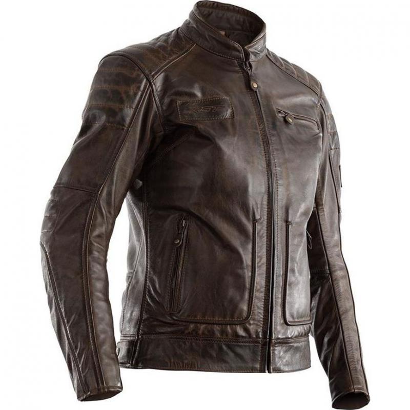 Blouson cuir femme RST Roadster II marron- XS