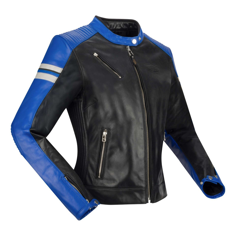 Blouson cuir femme Segura Lady Romeo noir/bleu- T0