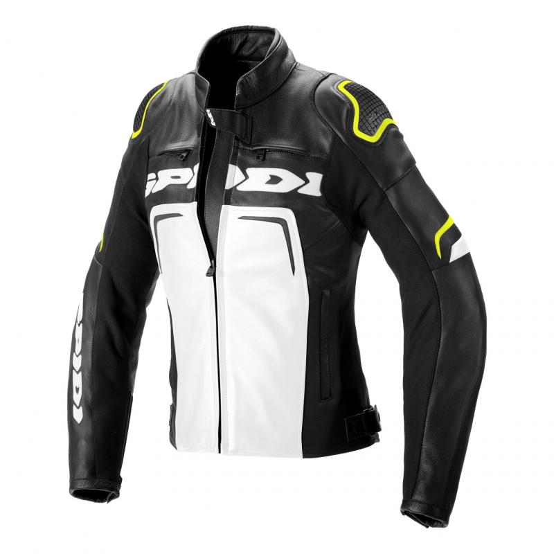 Blouson cuir femme Spidi Evorider 2 noir/jaune fluo- 38