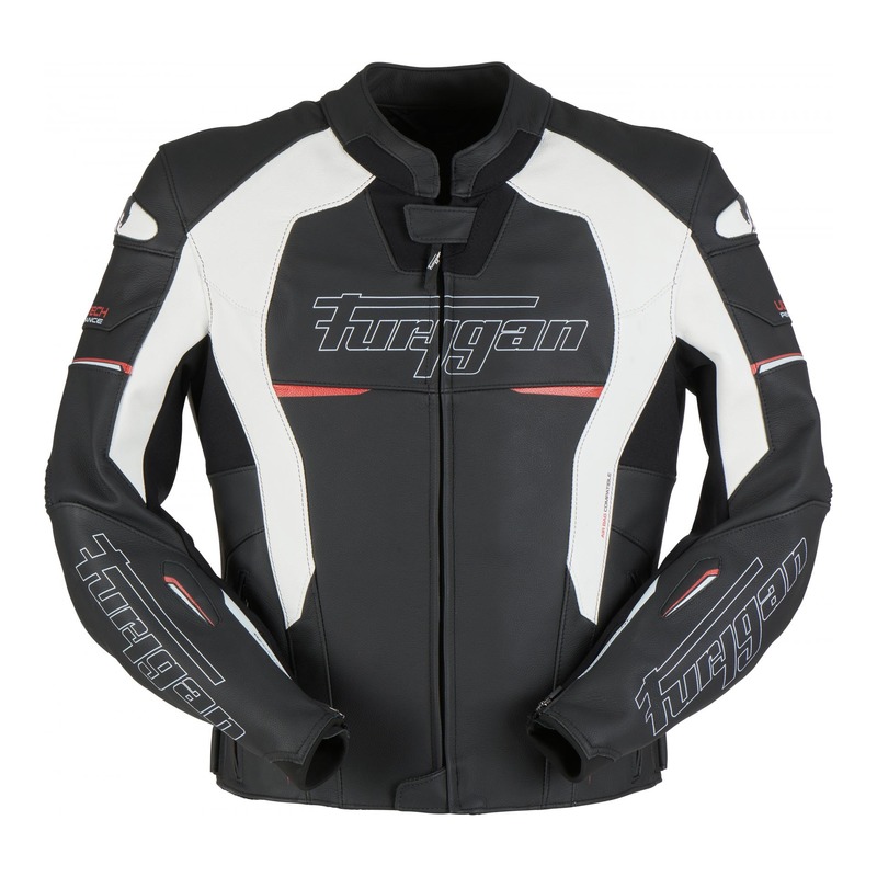 Blouson cuir Furygan Nitros noir/blanc/rouge- S