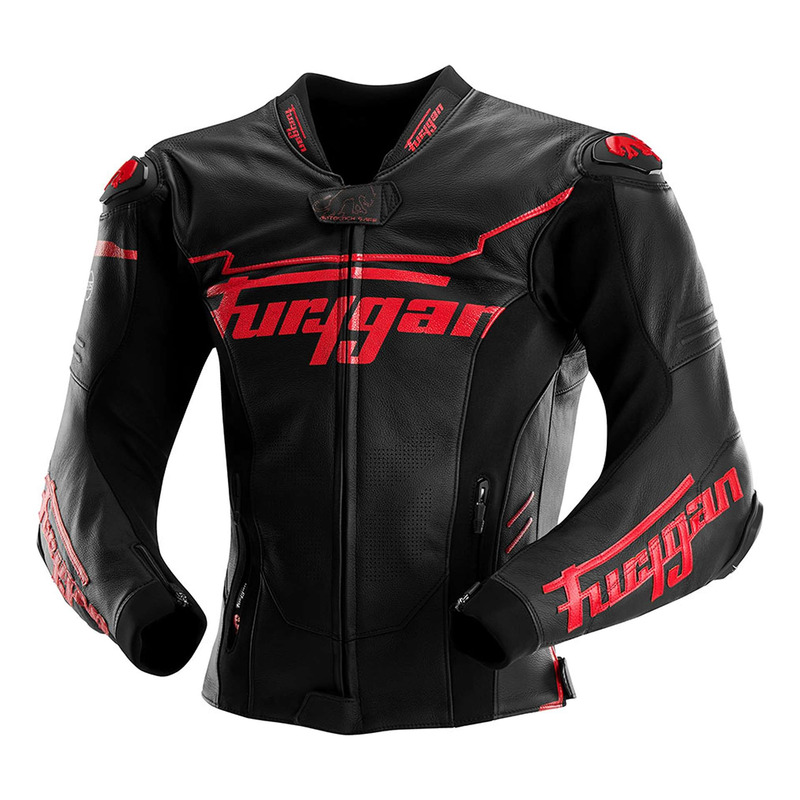 Blouson cuir Furygan Sirius noir/rouge