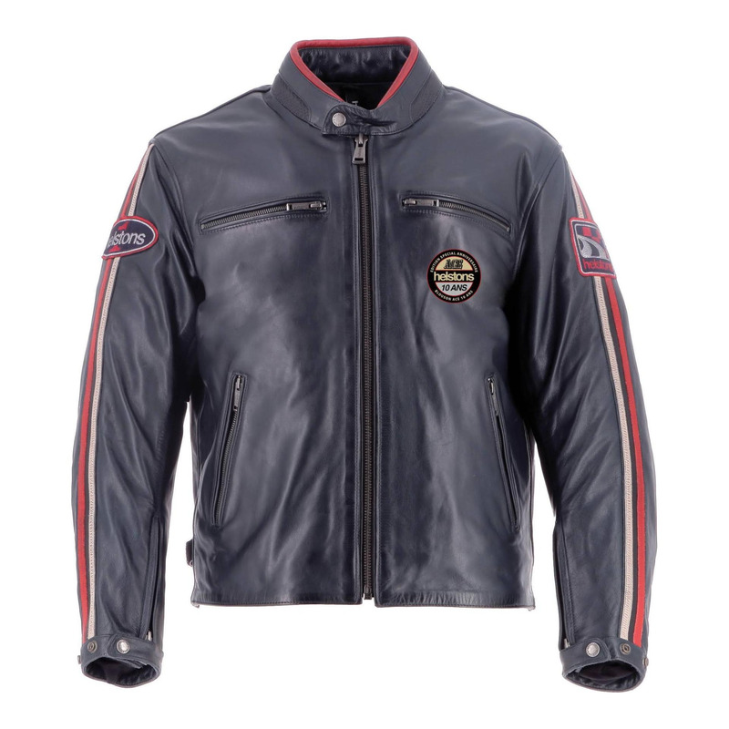 Blouson cuir Helstons Ace 10 ans bleu