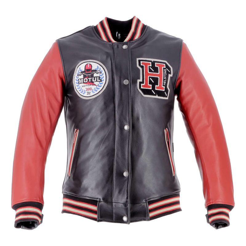 Blouson cuir Helstons Student Motul /rouge