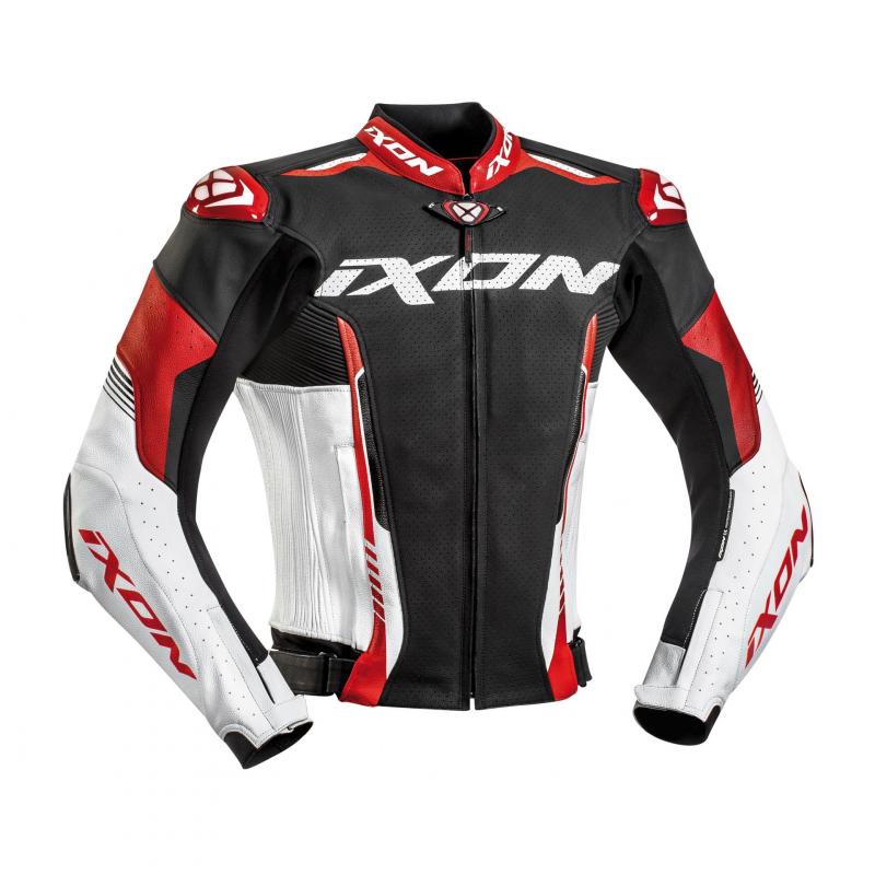 Blouson cuir Ixon Vortex 2 noir/blanc/rouge- XS