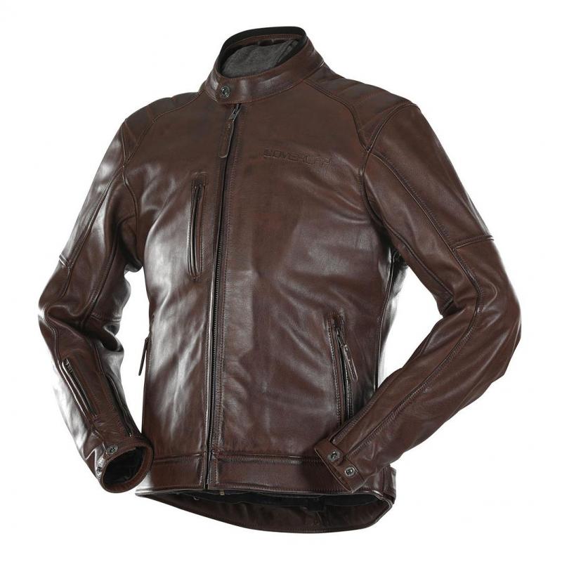 Blouson cuir Overlap Johan marron- S