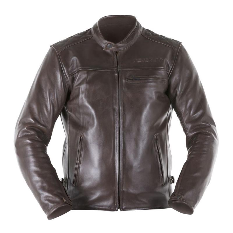 Blouson cuir Overlap RAINEY marron- XL