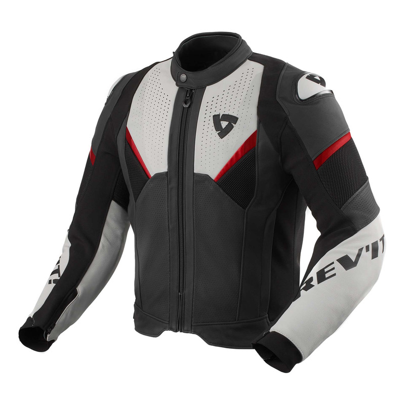 Blouson cuir Rev’It Automate black/light grey