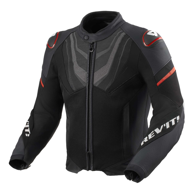 Blouson cuir Rev’It Mantis H2O black/red
