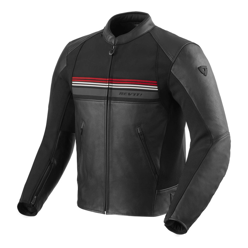 Blouson cuir Rev’It Mile 2 black/red