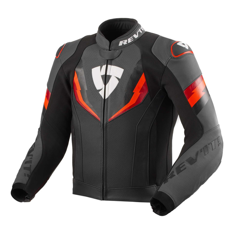 Blouson cuir Rev’It Quantum 3 black/neon red
