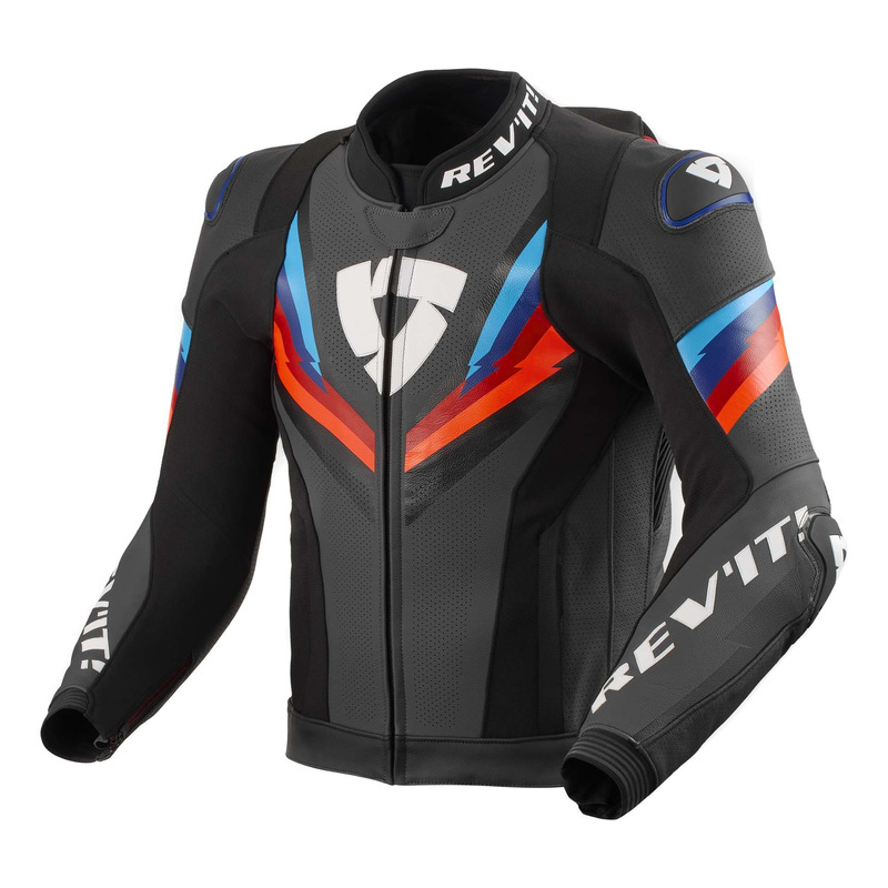 Blouson cuir Rev’It Quantum 3 Pro black/blue