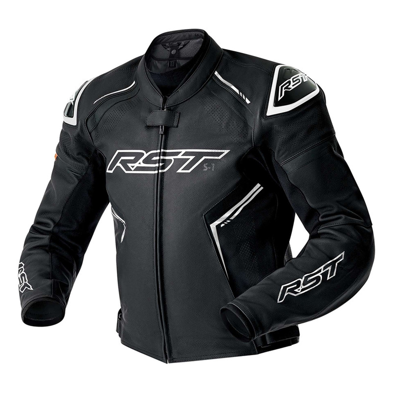 Blouson cuir RST S1 D3O noir/blanc