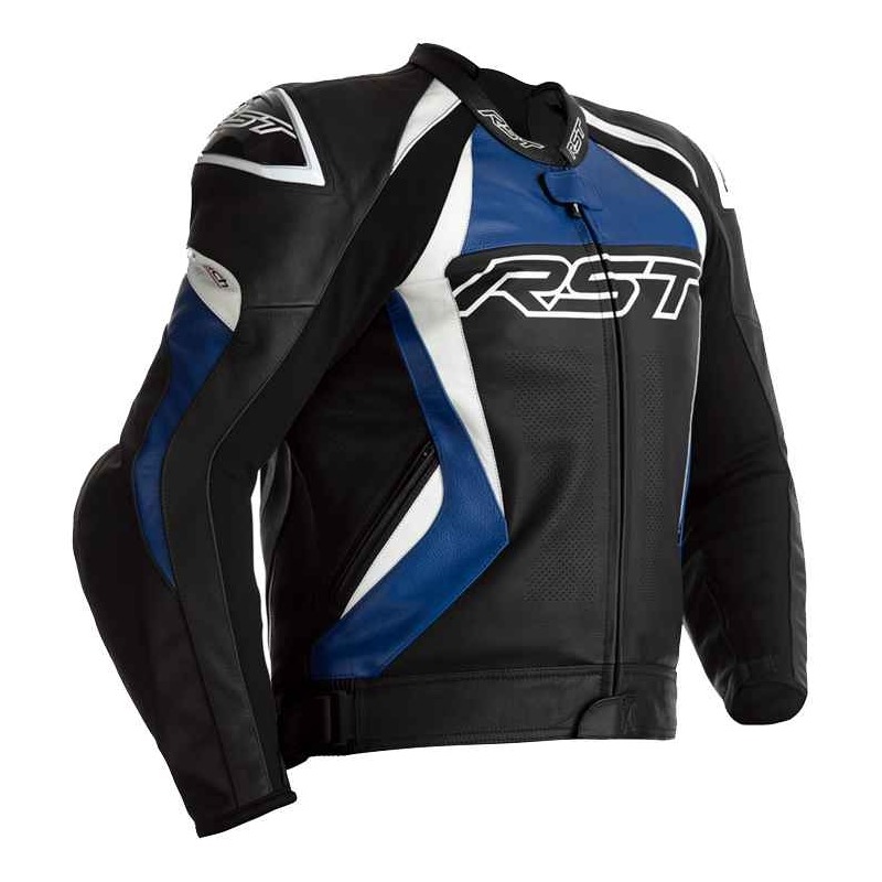 Blouson cuir RST Tractech Evo 4 noir/bleu/blanc- S