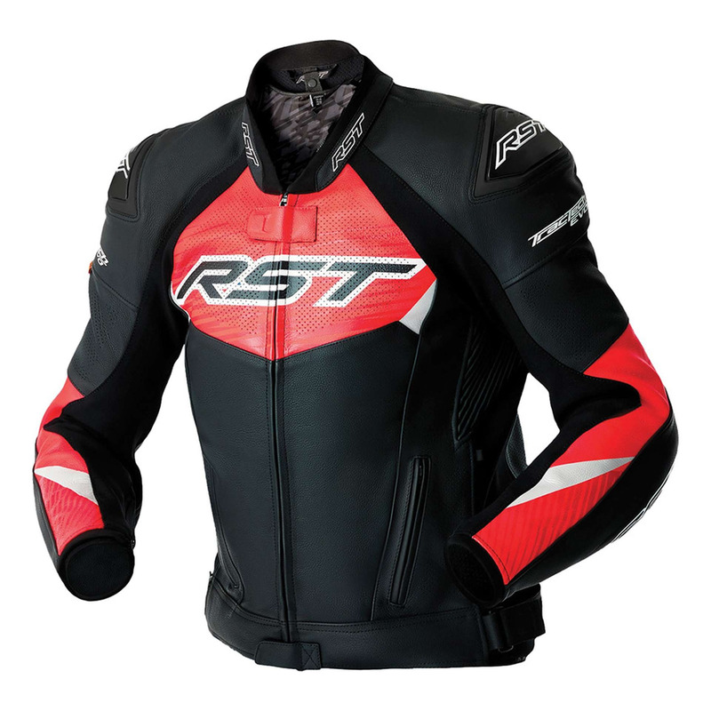 Blouson cuir RST Tractech Evo D3O noir/rouge