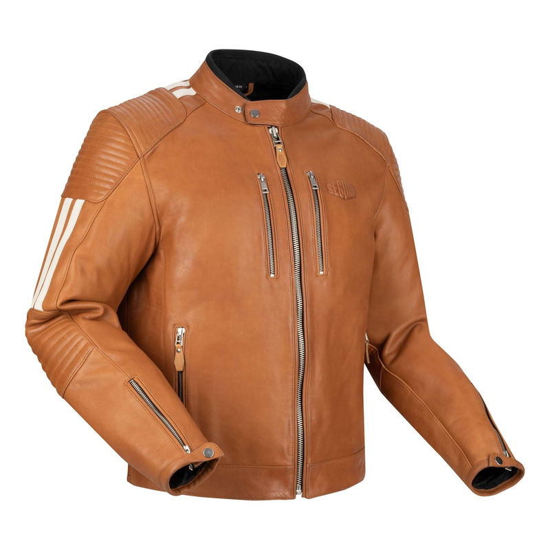 Blouson cuir Segura Orion camel/blanc- S