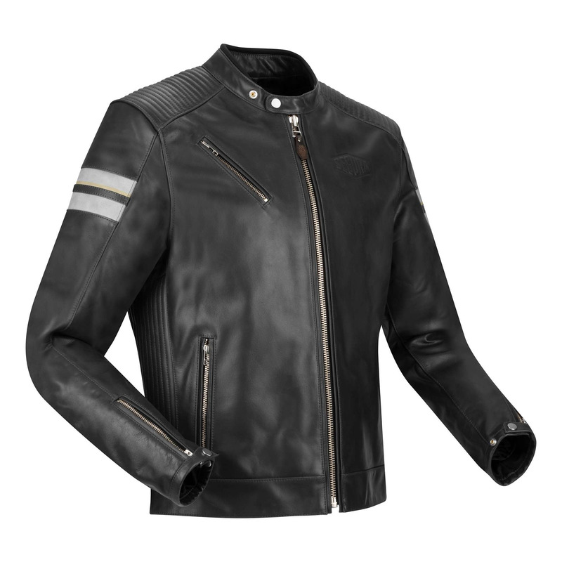Blouson cuir Segura Romeo noir/blanc- S