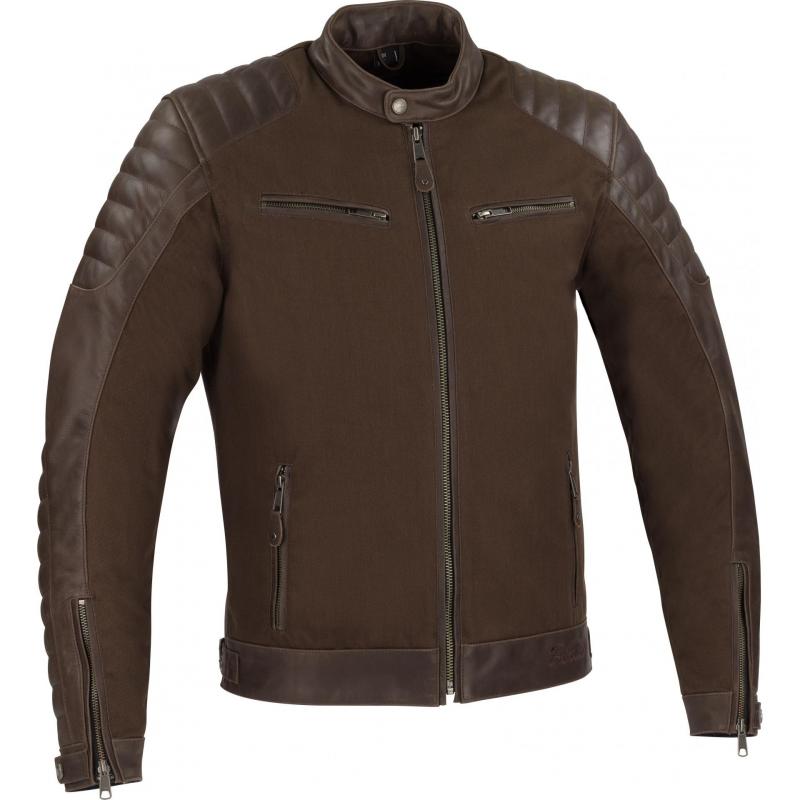 Blouson cuir/textile Bering Creedo marron- 4XL