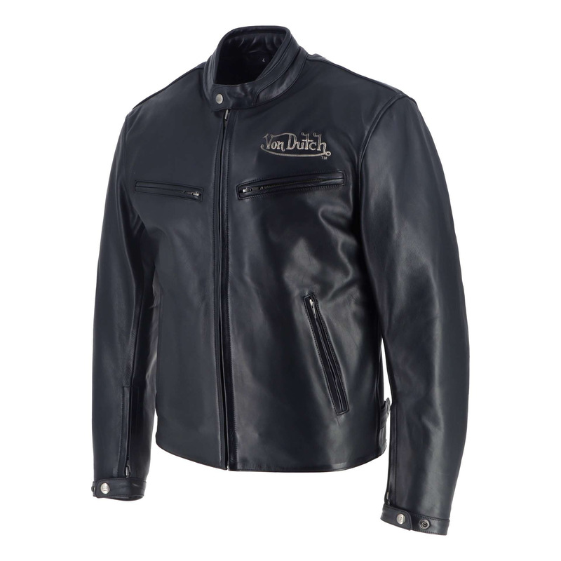 Blouson cuir Von Dutch x Helstons Basic noir